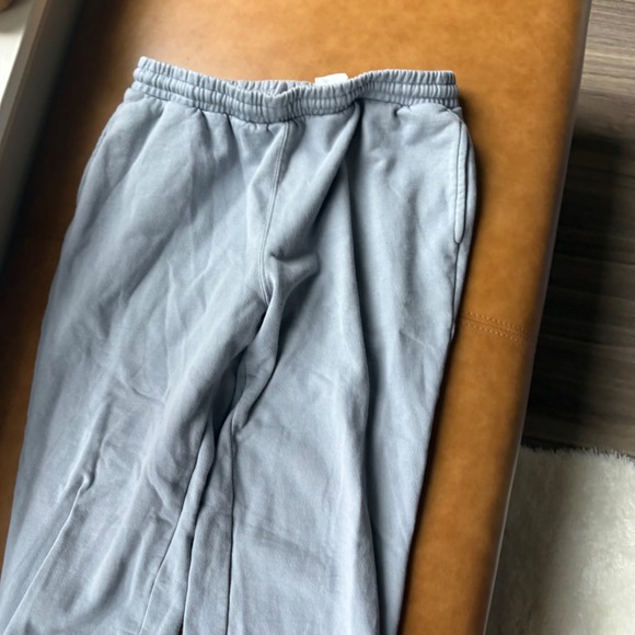 H M Light Gray Sweatpants Joggers Elastic Waist Cuffed Ankle Size M - Picture 5 of 8